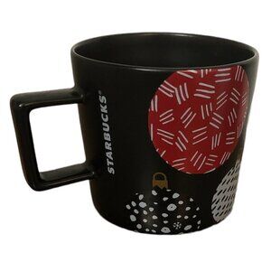 STARBUCKS Coffee Mug Size 14oz/414mL Black Red Multicolor 2016 Holiday Home
